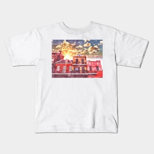 New Orleans Sunset Iconic Architecture Watercolor Painting Kids T-Shirt